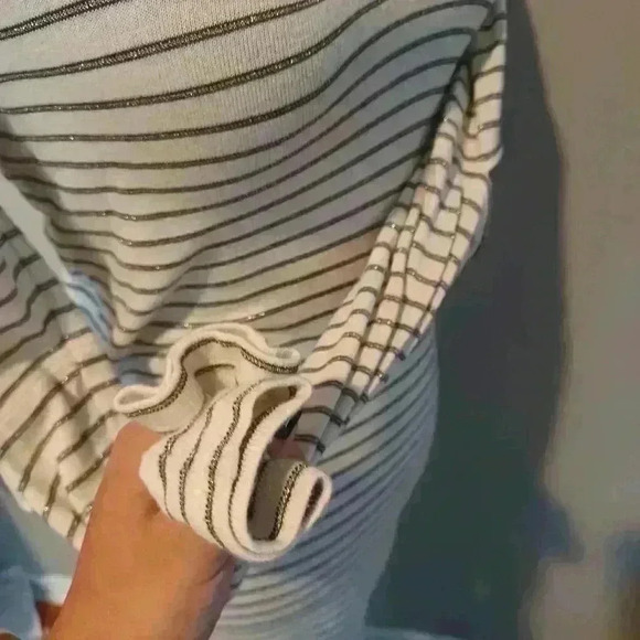 Current/Elliott The Quince Striped Cutout Long Sleeve Midi Dress 0 - Picture 11 of 14